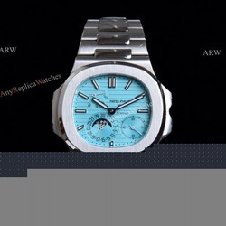GR Factory Super Clone Patek Philippe Nautilus Moonphase 5712 Watch New Baby Blue Dial