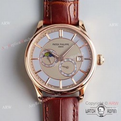 Swiss Grade 1 Patek Philippe AAA Watch Rose Gold Moonphase Men Size