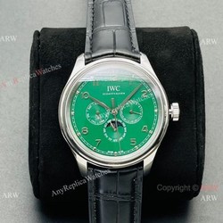IWS Factory V2 IWC Portuguese Perpetual Calendar 40mm Watch Green Dial Swiss Grade IWC