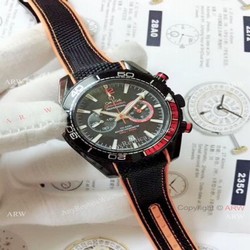 Best Copy Omega Planet Ocean 600m Chronograph Watch Red Black Bezel