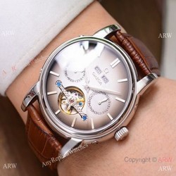 Buy Replica Omega Grand Complications Watches SS Brown Leather Strap