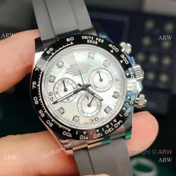 Noob New 4130 Rolex Daytona Watch White Mother of Pearl Dial