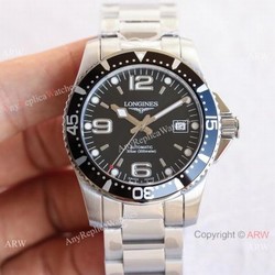 Swiss Replica Longines Hydro conquest L3.742.4 TWF Watch Stainless Steel Black Dial