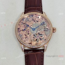 2022 New IWC Portuguese Skeleton F.A. Jones Watch Rose Gold Diamonds