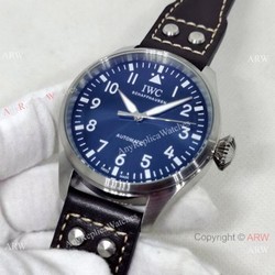 Best Quality IWC Pilots 43mm Automatic Watch Bucherer Blue Dial Silver Case