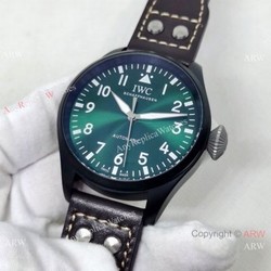 Best Quality IWC Pilots Automatic Watch Olive Green Face 43mm