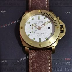 New Clone Panerai Submersible Bianco PAM1223 Watch 42mm Yellow Gold Case