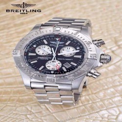 Replica Breitling Watch: Chronometre Certifie 1000m SS Black Chronograph