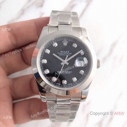 UPGRADED Oyster Perpetual Datejust 41mm Black Diamond Watch / BP Factory Rolex