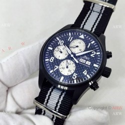 New Copy IWC Pilots Blacksteel Nylon Strap Watch Automatic