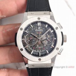 Swiss 7750 Replica Hublot Big Bang SS Black Skeleton Face Watch Best Gift