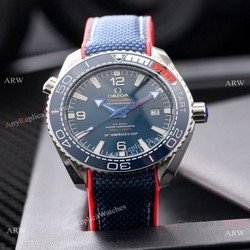 New Copy Omega Planet Ocean 600M Americas Cup Watches Blue Dial