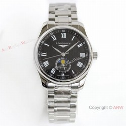 (GF) Swiss Longines Master Moon phase L899.5 Black Dial Watch 40mm