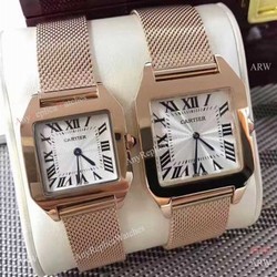Cartier Santos Dumont Rose Gold Silver Dial Watch Cartier Lover watch