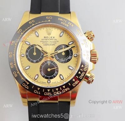 Noob Factory V3 Rolex Daytona Men Watch Gold Case Oysterflex Strap