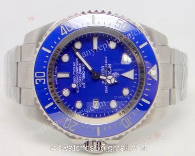Rolex Deepsea 44mm Replica Watch Stainless Steel Blue Face