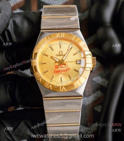Copy Omega Constellation Double Eagle Gold Watch Quartz 36mm