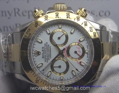 Rolex 2-Tone Daytona Men Watch White Face 40mm