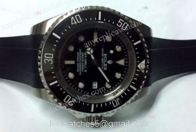 Sports Rolex Deepsea 44mm Replica Watch and Black rubber watchband