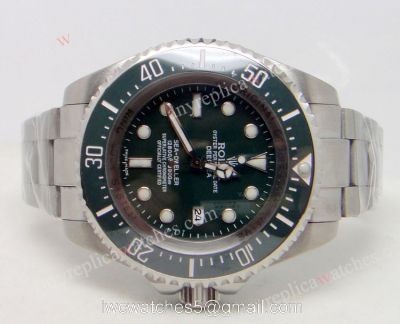 AAA Grade Rolex Deepsea 44mm Replica Watch Green Face Green Bezel