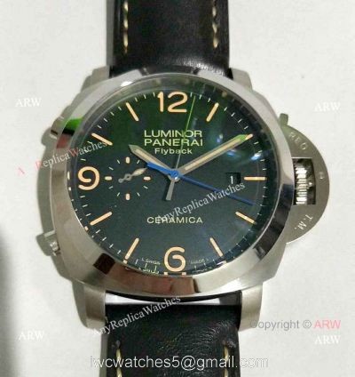 Panerai PAM 524 Luminor 1950 3 Days Flyback Black Dial Watch New Replica