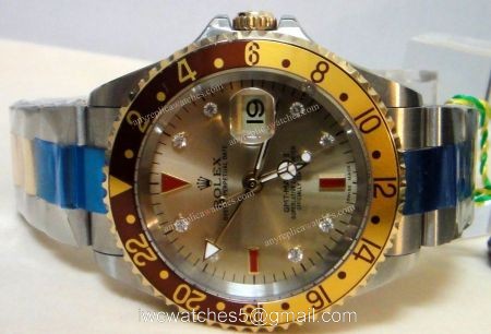 GMT-MASTER II Rolex Watch  SS Gold &038; Brown Bezel  Buy Replica