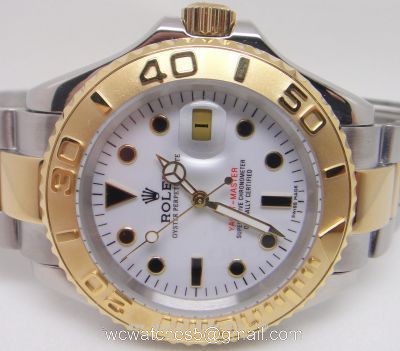 Replica Rolex 2-Tone Yacht-Master White Watch  Mens and Ladies