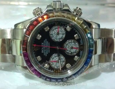 Best Replica Rolex Daytona Rainbow Stainless steel Chronograph Watch