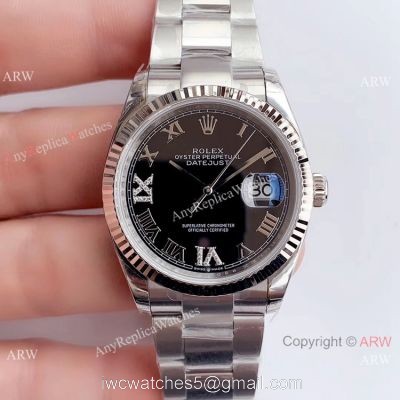 (EW) Rolex Datejust 36mm Black Dial Oyster Watch  Buy AAA Replica Watches China
