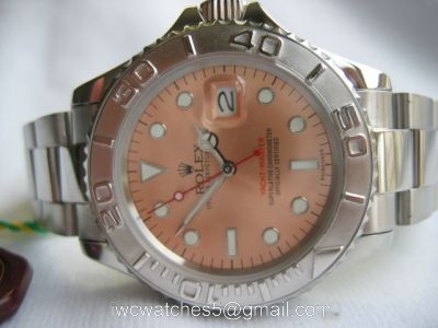 Rolex Yacht Master SS Salmon Face Copy Watch  High Quality Rolex Watch