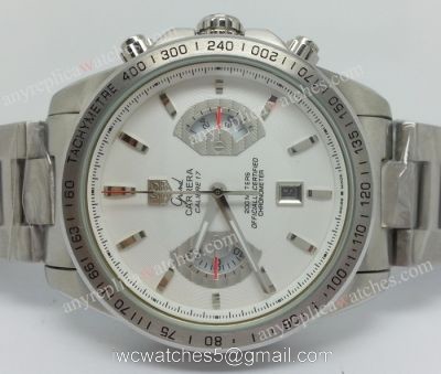 Tag Heuer Carrera Calibre 17 Rs Stainless Steel White Face Replica Watch