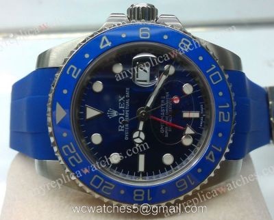 NEW Rolex GMT-Master II Blue Rubber band Mens Watch