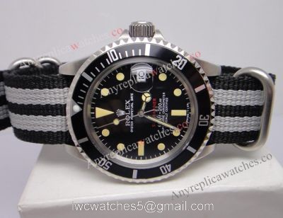 New Single Red Vintage Submariner Replica Watch 40mm Nato Strap