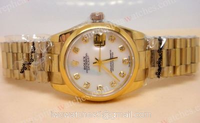 NEW Rolex Datejust All Gold White Watch Midsize 31mm