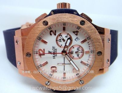 HUBLOT GENEVE BIG BANG  GOLD CASE  White Chronograph
