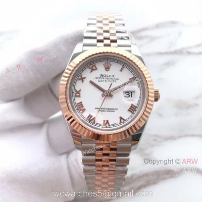 (EW) Replica Rolex Datejust 2 White Roman Dial 2-Tone Rose gold Watch ETA3255