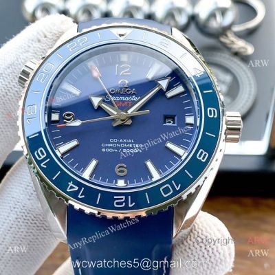Replica Omega Seamaster Planet Ocean GMT Rubber Band Watches  SWISS GRADE CASE