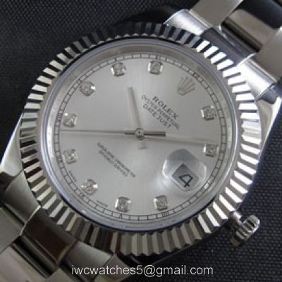 Clone Swiss ETA2836 Rolex Datejust II Silver Dial Mens Watch