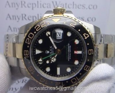 Replica Rolex GMT Master II Watch 2-Tone Black Ceramic  Fast Shipping