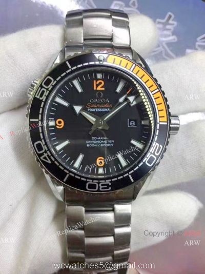 Low Prcie Omega Watch Replica Seamaster with Black Orange Bezel