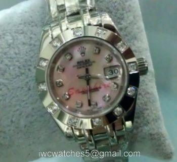 SS Replica Rolex Masterpiece Pink MOP Diamond lady watch