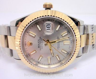 Swiss Quality Replica Rolex Datejust II 2-Tone Silver Face DJII Extra Large