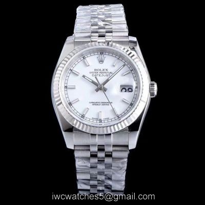 AR Factory Fake Rolex Datejust SS Jubilee White Dial Watch Swiss ETA3135