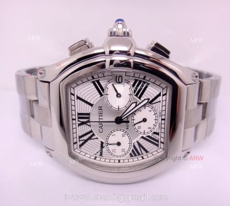 Cartier Roadster Stainless Steel Chronograph Replica Watch / Swiss Grade Case