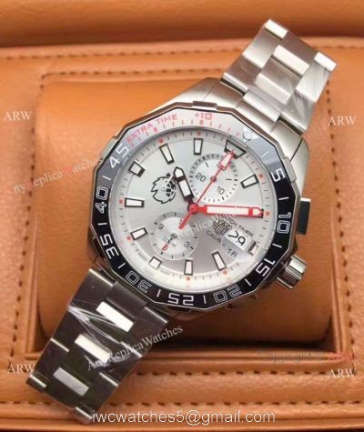 Copy Tag Heuer Match Timer Silver Dial Chronograph Quartz Movement Watch