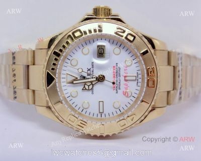 Rolex All Gold White Face Yacht-master watch