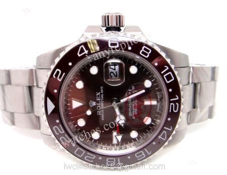 Replica Rolex GMT-MASTER II Watch Brown Dial Ceramic Bezel
