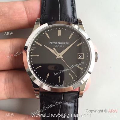 Copy Swiss Patek Philippe Cal.324 S C Watch SS Black Dial