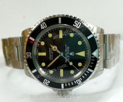 Vintage Submariner Replica Wrist Stainless steel Black Dial Mens Size