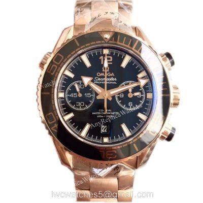 (OM)New Copy Swiss Omega Seamaster 9901 Watch Rose Gold Black Face